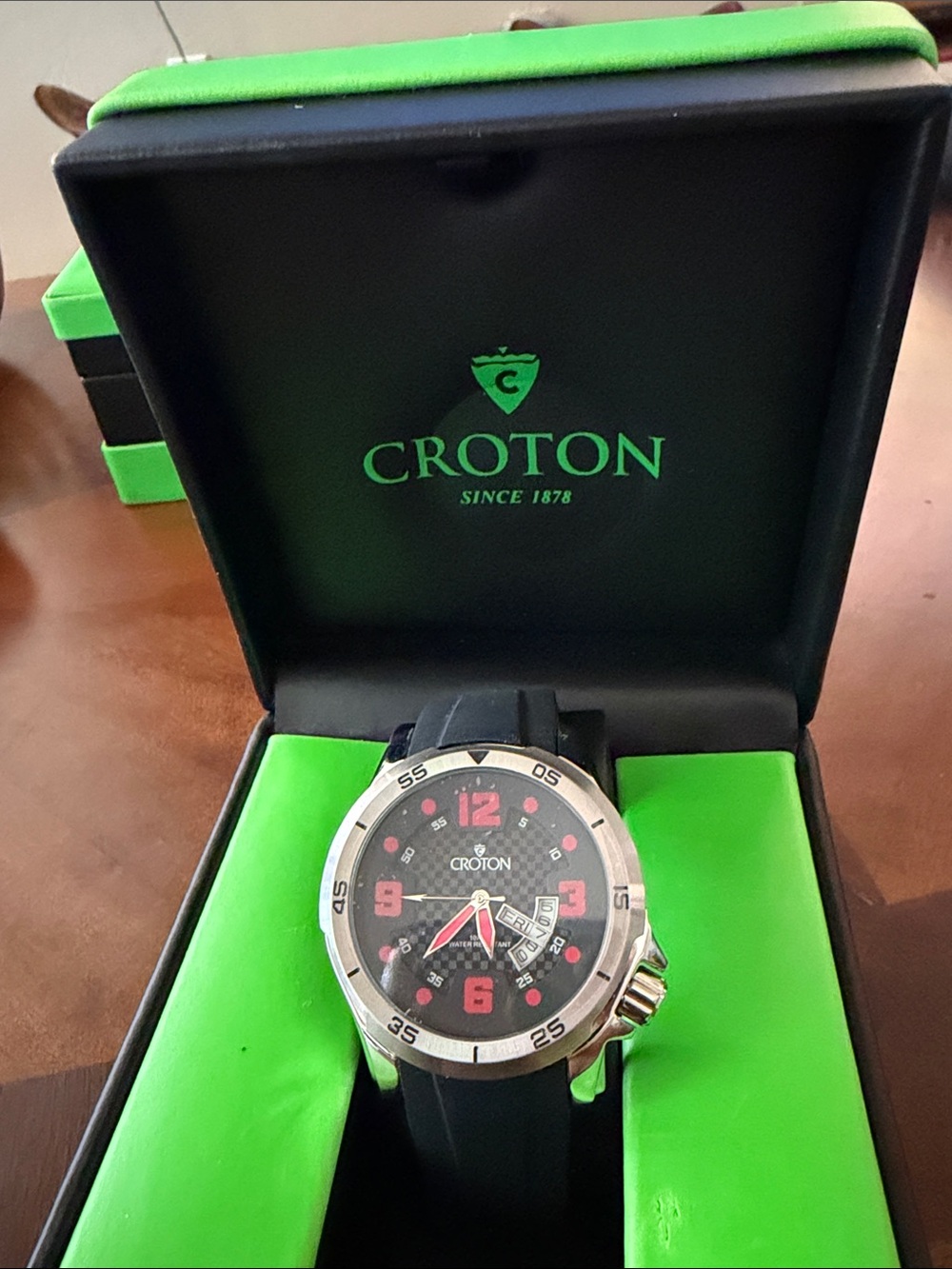 Croton Black and Red Men's Sport Watch